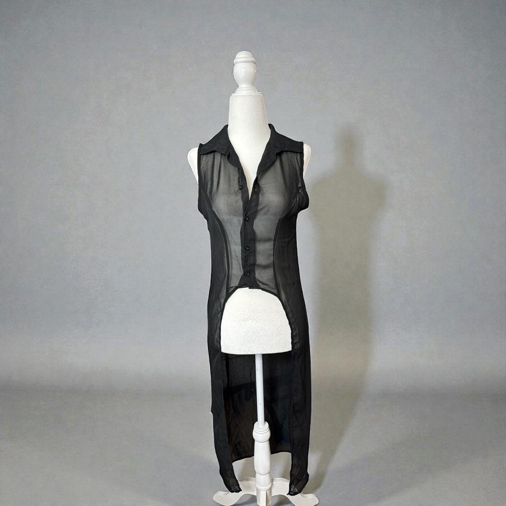 Charlotte Russe Black Sheer Top